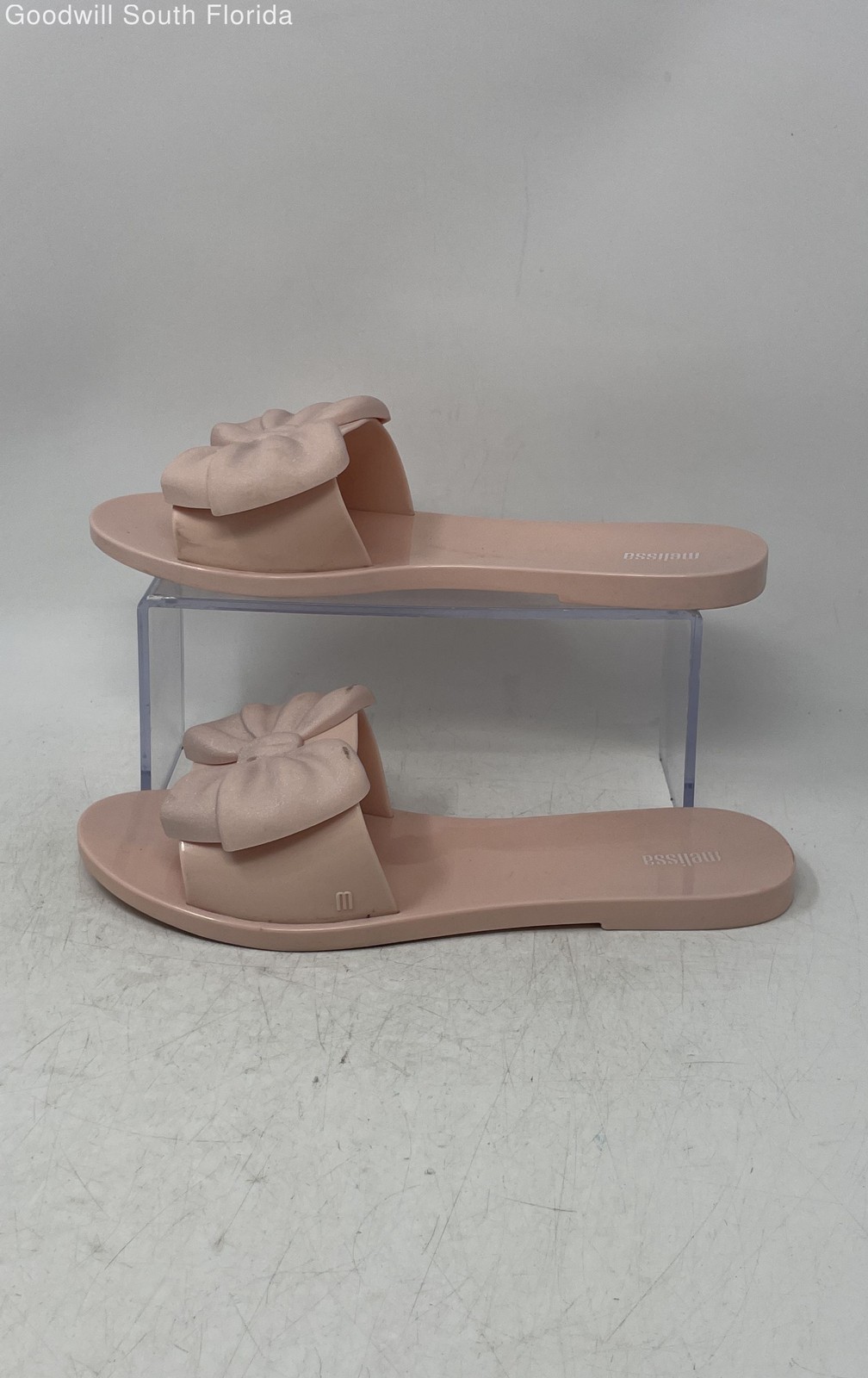 Melissa Womens Babe II Light Pink Leather Slip-On Open Toe Slide Sandals Size 10