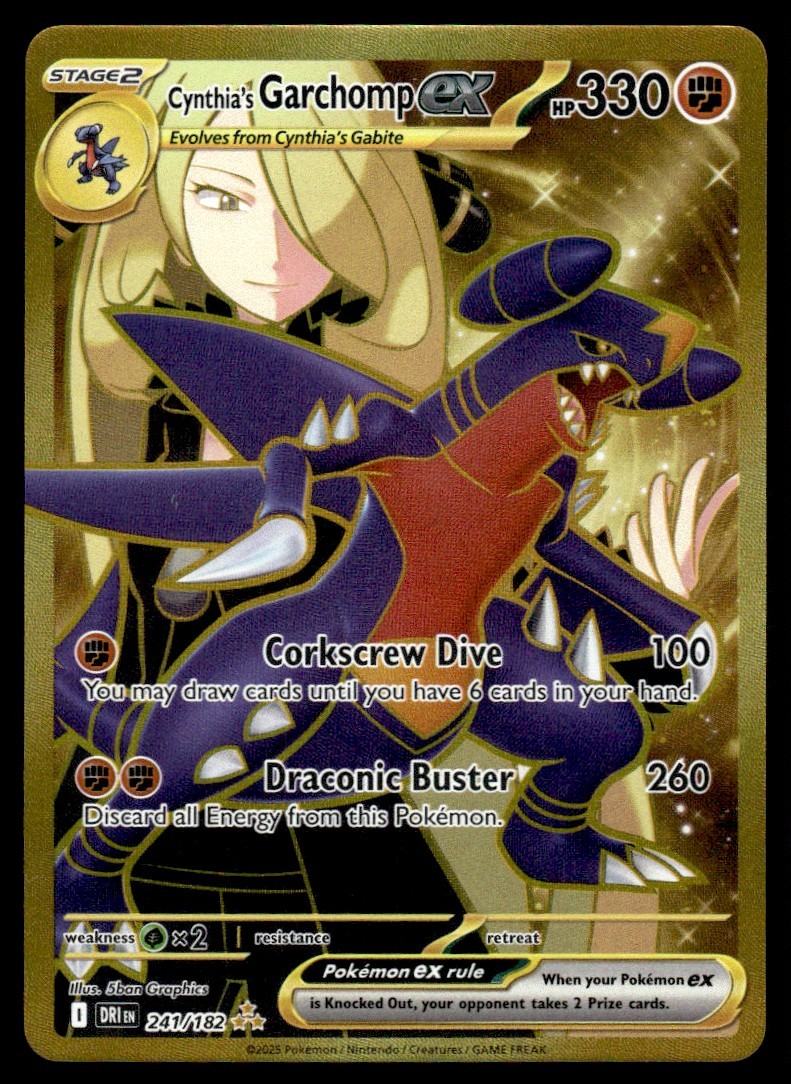 2025 SV10: Destined Rivals Cynthia's Garchomp ex - 241/182 Hyper Rare #241/182
