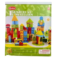Onshine Municipal Transportation Wooden Blocks 100 Pcs Building Toy for Kids 3+