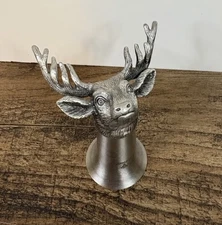 Jagermeister Shot Glasses Pewter Antlers Stainless Stag Buck Deer Head Barware
