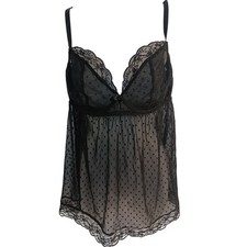 Victoria secret adore me grunge witchy black sheer dark romantic fairy lace 1X