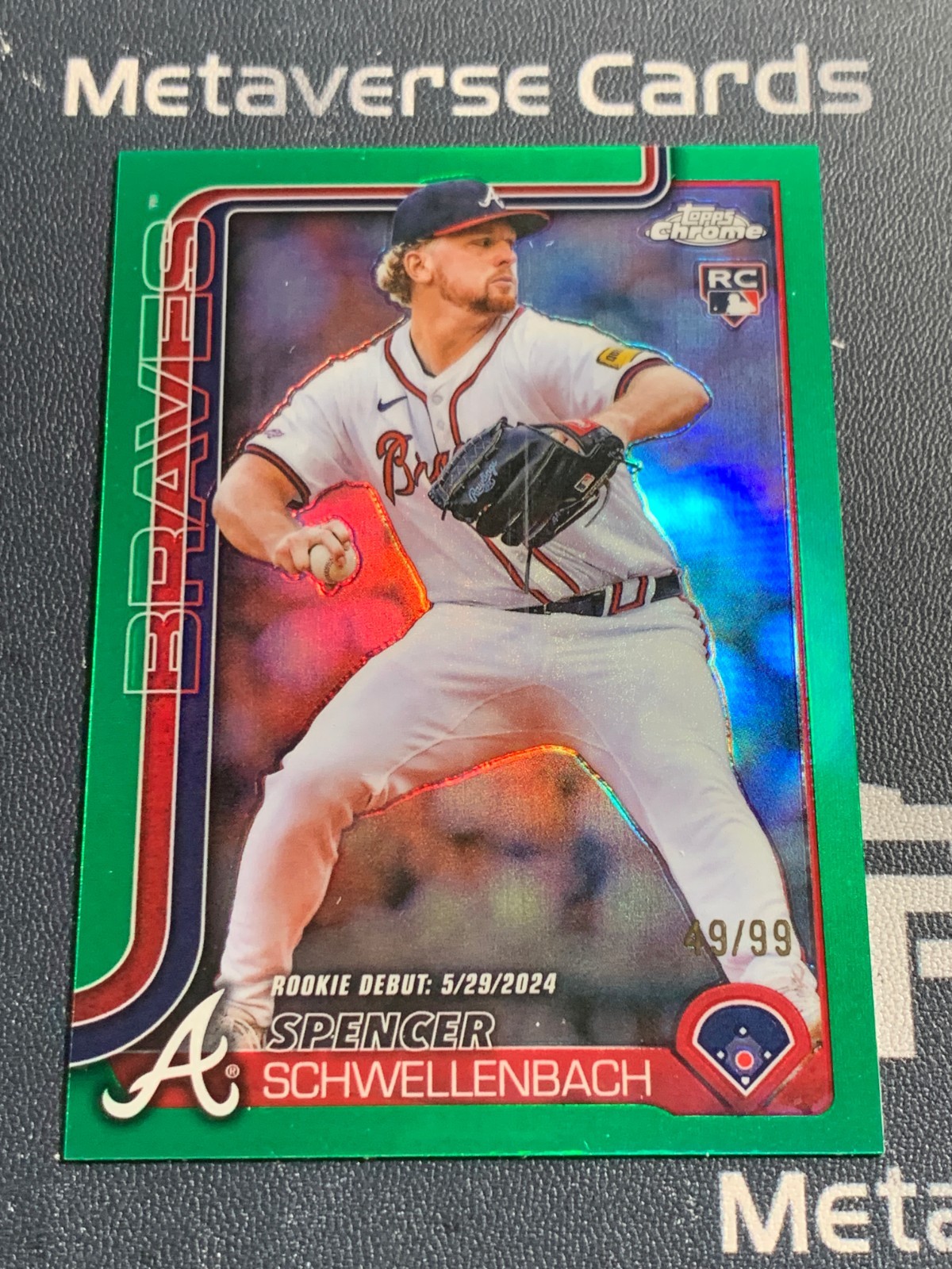 2025 Topps Chrome Update Rookie Green REF #USC132 RC Spencer Schwellenbach 49/99
