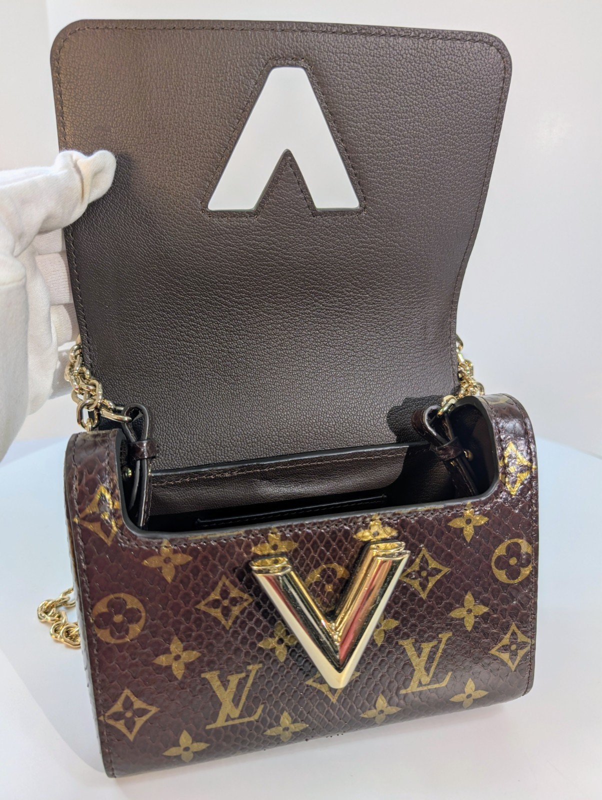 Louis Vuitton Brown Glazed Python Monogram Twist … - image 11