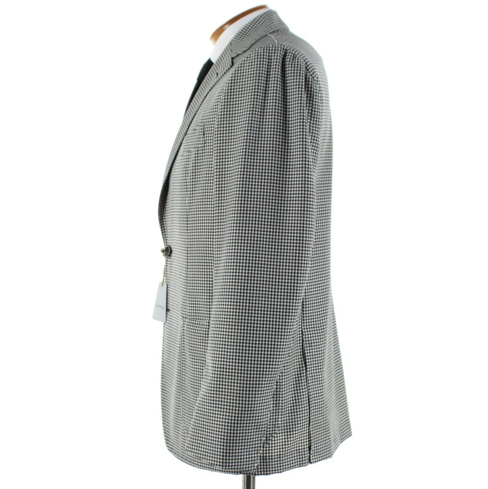 Abrigo deportivo de lana Sartorio Kiton nuevo con etiquetas talla 52R (42R EE. UU.) en pata de gallo negro/blanco Foto 4 de 4