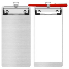 Metal Aluminum Clipboard with Pen Holder 4.1 x 8.4 Inch  Aluminum 6191
