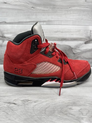 Nike Air Jordan 5 Retro Raging Bull Red Suede Size 9.5 Used Authentic 2021 OG - Picture 7 of 12
