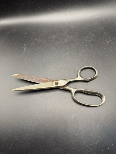 Vintage Macys Dressmaker Shears 8" Sewing Fabric Scissors Industrial Heavy Duty