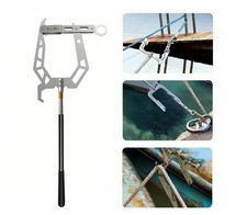 Mooring Rope Dock Hook Threader Long-distance Telescopic Boat Hook Multi-Purpose