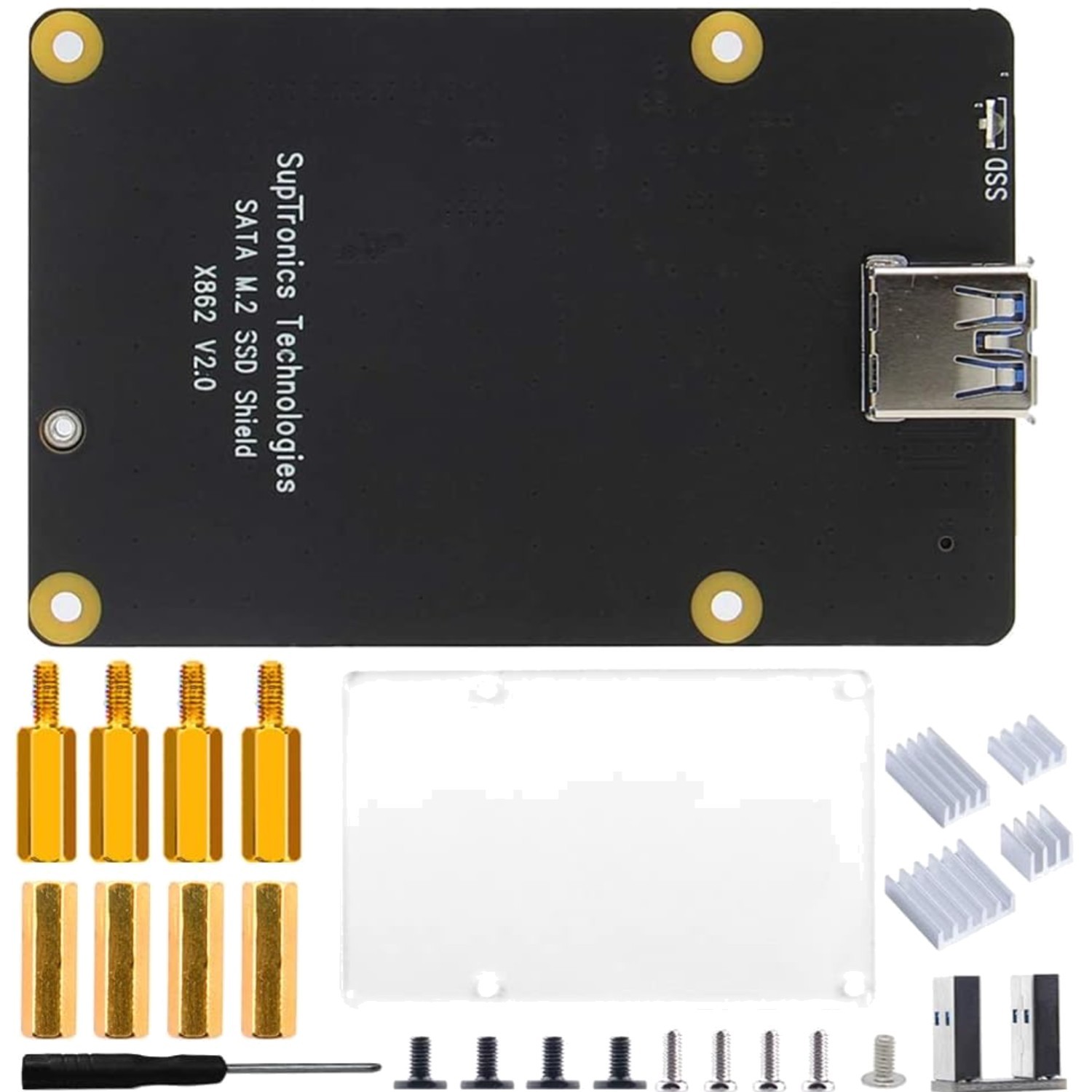 Carte d'extension SSD M.2 pour Raspberry Pi 4 GeeekPi Noir