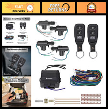 Keyless Entry System - 2 Remotes, 4 Door Actuators, Central Locking Kit for Cars