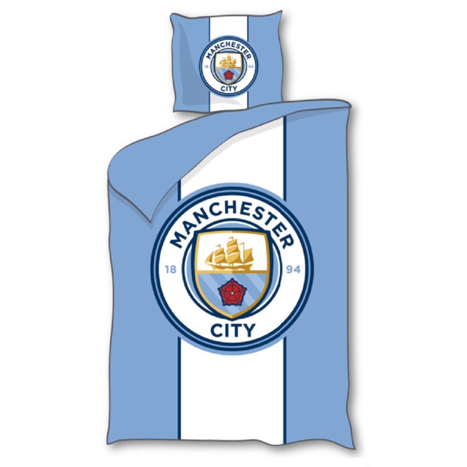 Housse de couette Manchester City textile grand confort pour chambre d'ado passionné