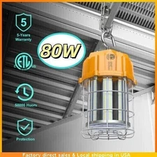 80W 5000K LED Construction Hanging Work Light Portable Temporary Jobsite Lights