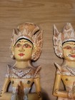 Vtg Thai Sawasdee Lady & Man Welcome Wall Statue Figurine Hand Carved Gilt Wood — photo 4