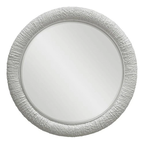 Uttermost Mariner Round Natural Woven Banana and Rattan Mirror in White - Picture 4 of 8