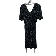 Apt. 9 Womens Faux Wrap Dress Belted Black/Multi Print Size Small