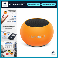 Portable Mini Bluetooth Speaker - Small Magnetic Design, Glow Orange, Wireless S