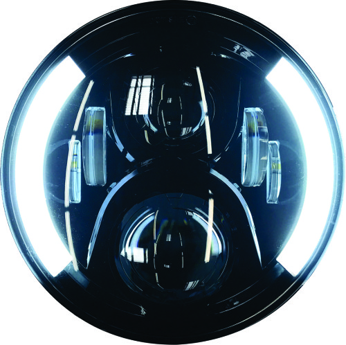 Pathfinder 7in. High Definition LED Headlights - Black with Partial Halo HD7DRLB - Bild 1 von 3