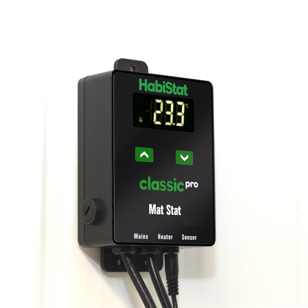 HabiStat Classic Pro Mat Stat, Reptile Vivarium Thermostat Black, 450w Max