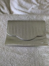Vintage La Regale Silver Satin Evening Bag Clutch Formal Silver Color