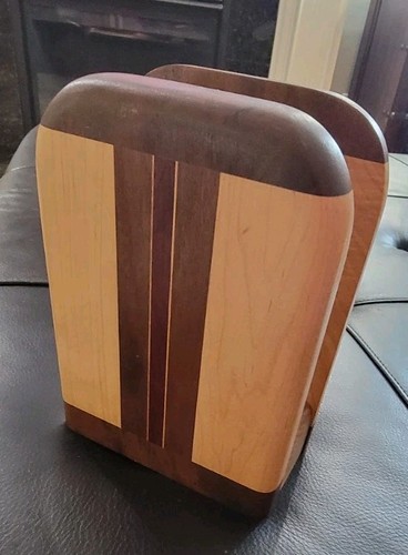MCM Exotic Inlaid Hardwood Napkin Letter Holder Multi Woods Hansmade