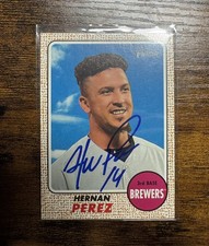 Autographed 2017 Signed Topps Heritage Hernan Perez #56 Milwaukee Brewers