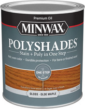 Polyshades Wood Stain  Polyurethane Finish   Quart, Olde Maple, Gloss
