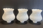 3 Matching Hobnail Milk Glass Lamp Shades Wall Sconce  1960s Vintage 5 "