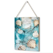 Coastal Beach Decor Wooden Nautical Wall Decor, Ocean Sea Wall Art, Rustic Se...