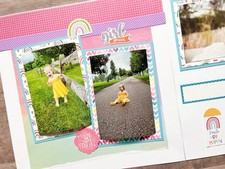 Girl Scrapbook Layout, Little Girl Scrapbook Pages, 12 by 12 Girl Pages