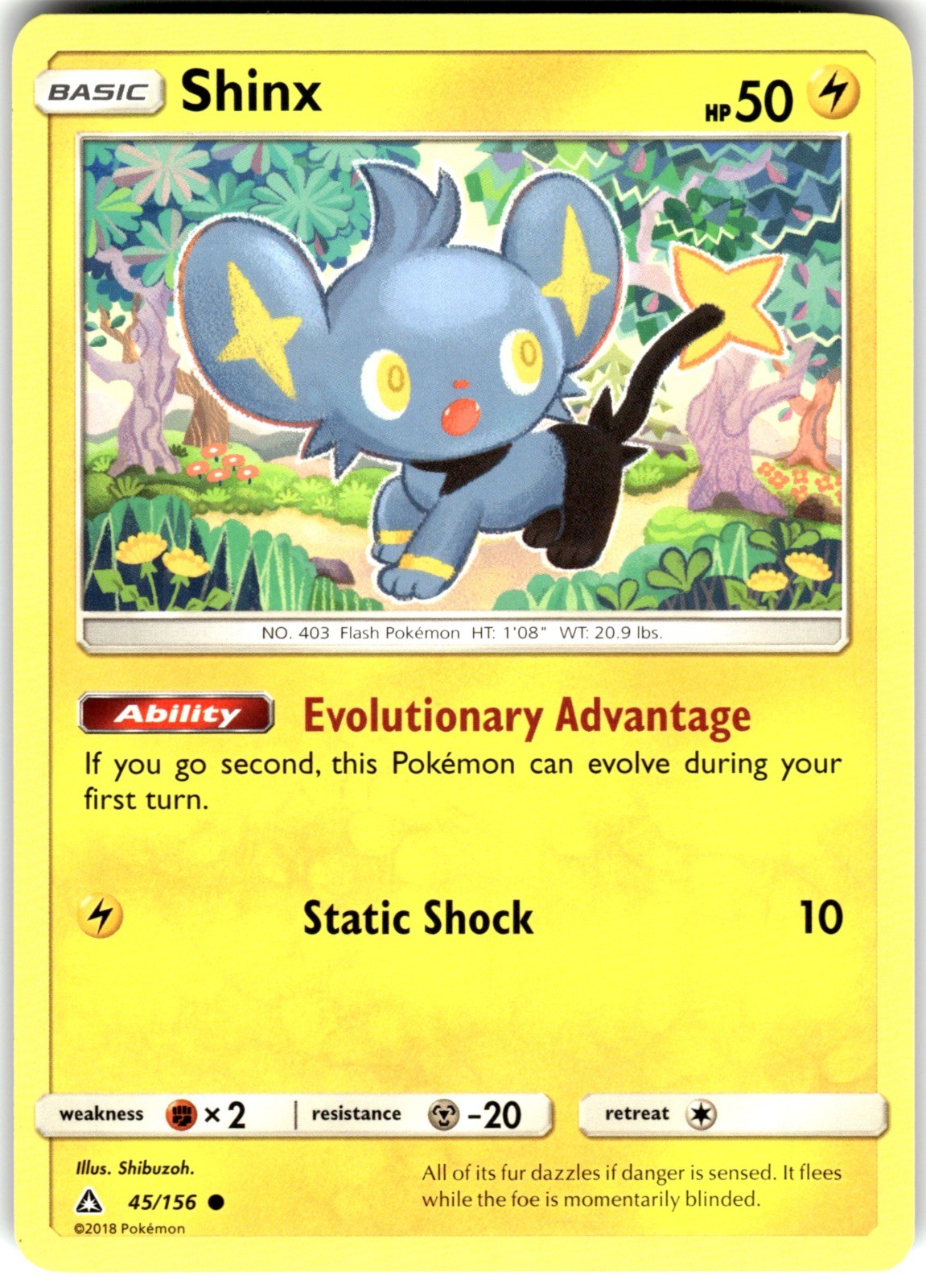 Shinx (45) Regular 45/156 SM05 SM - Ultra Prism Pokemon Card LP