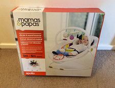 Mamas & Papas Apollo Vibrate & Sound Baby Bouncer Chair, Animals & Bugs 0-6m