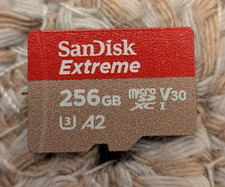 SanDisk Extreme 256GB microSD U3 v30 A2 UHS-I Memory Card
