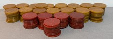 Lot Of 201 Vintage Bakelite Catalin Poker Chips 151 Brown And 50 Red