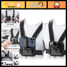 Adjustable Chest Mount Harness for Action Camera Smartphone - Universal Fit