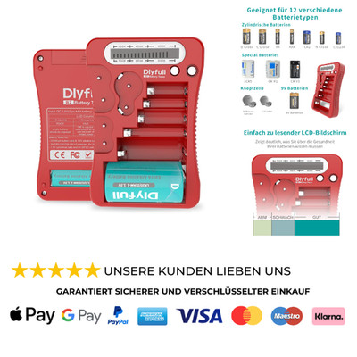 Universal Batterietester DLYFULL B2 LCD 18 Skalen 1,5V 3V