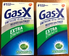 Gas-X Extra Strength Gas Relief Softgels 125 Mg 72/Ct *LOT OF 2* EXP: 01/2028