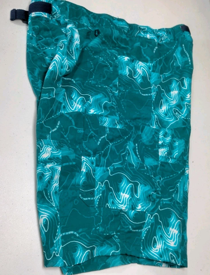 Lands End Swim Trunks Youth Boys L 10-12 H Husky Blue Ocean Cargo Swim Shorts - Image 3 of 4