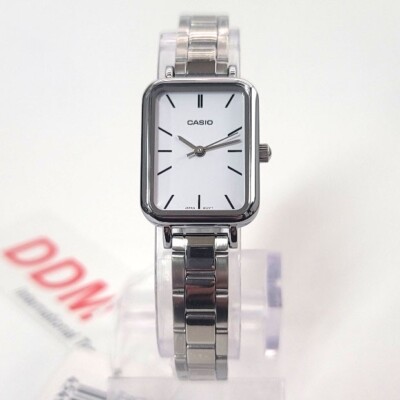 CASIO LTP-V009D-7E Round Square White Metal Women's Watch Original New