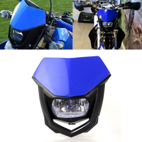 12V 35W Front Blue&Black Headlight Headlamp For Yamaha WR250F Kawasaki KLX 250 - Picture 1 of 10