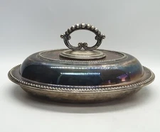 Antique Silver Plated Serving Dish With Lid Cooper Brothers & Sons Sheffield