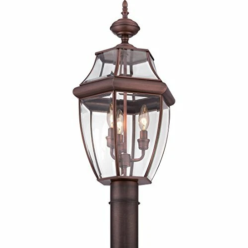 Quoizel NY9043AC 3-Light Newbury Outdoor Lantern in Aged Copper - Picture 8 of 9