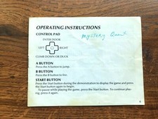 Mystery Quest missing cover Nintendo NES Instruction Manual Only