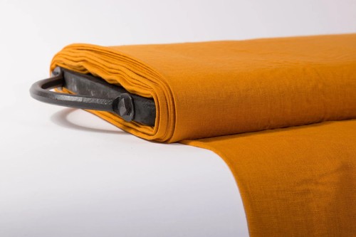 Honey Yellow Linen Fabric by the Yard – Material for Apparel, Crafts, Home Décor - Picture 6 of 11