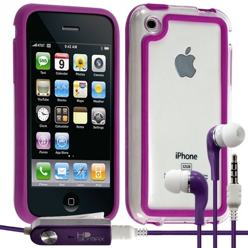 Housse Etui Coque Bumper pour Apple iPhone 3G/3GS + kit piéton - Photo 5 sur 9