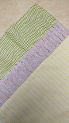 1 Wendy Bellissimo Baby Kids Girls Valance Green Gingham Purple Yellow 57''x 16'' 