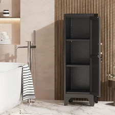 46" H Metal Pantry Cabinet Metal Storage Locker with Door and Adjustable Shelves