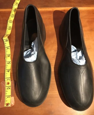 Vintage 1960s Ladies Mens Black Rubber Shoe Goulashes Rubbers