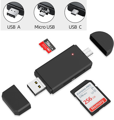 3 in 1 USB2.0 3.0 OTG Typ-C Speicher Micro USB Kartenleser Adapter OTG Card Reade