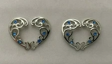 Sexy Non-Piercing Silver Blue Heart Round Nipple Ring Shield Clip On
