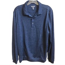 Mens Vanhuesen Flex size medium dark blue collared long sleeve shirt